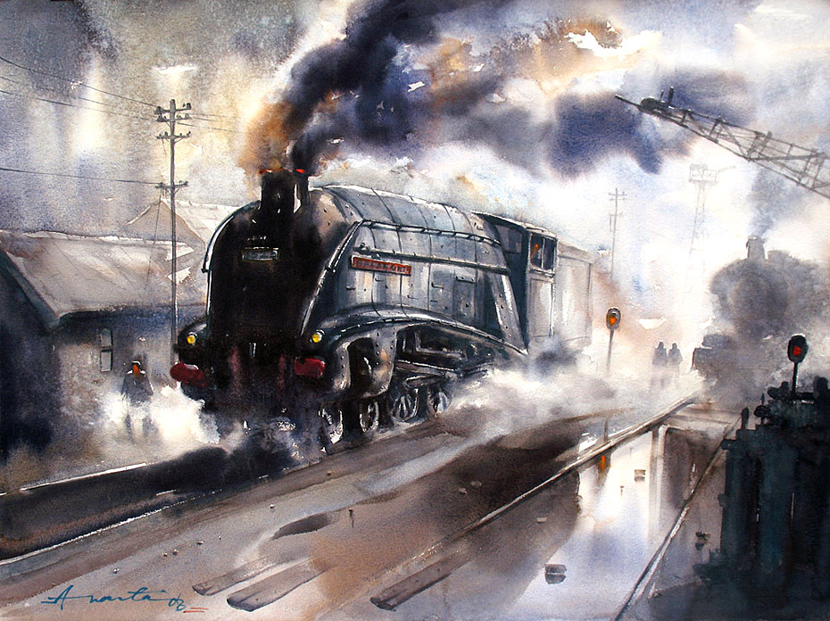 Steam Train Paintings Railway Art